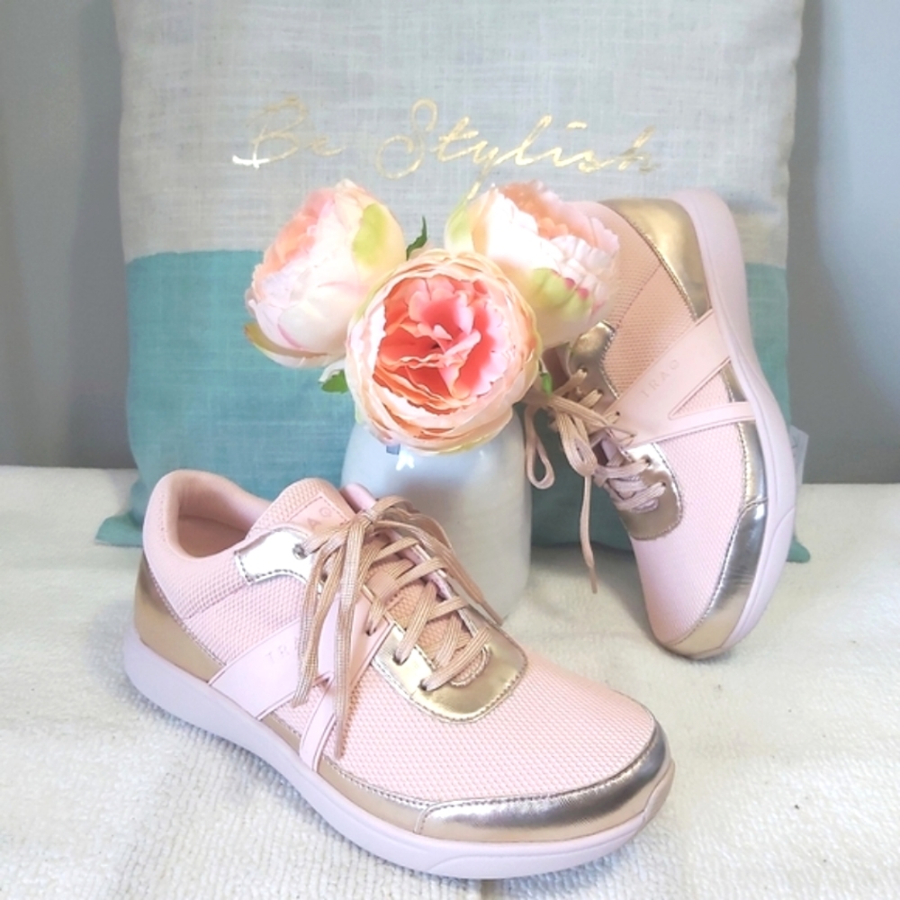 TRAQ by Alegria sneakers walking shoes pink gold - Picture 2 of 15